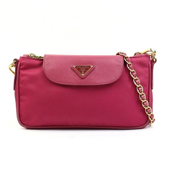 PRADA Red Leather Shoulder Bag - Picture 1 of 5